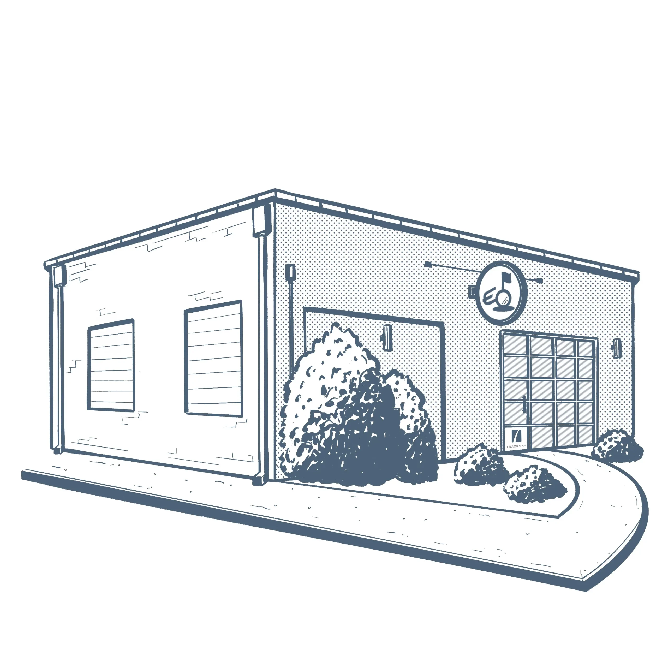 Coleman Golf Coaching – Richmond Indoor Golf Studio Illustration Illustration of Coleman Golf Coaching building in Richmond Virginia representing the indoor golf coaching location